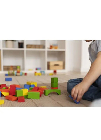 Великий комплект набір дерев'яних блоків на 100 елементів із сумкою чохлом відром сортером 20х20,5 см (476646-Prob) Unbranded (285799459)