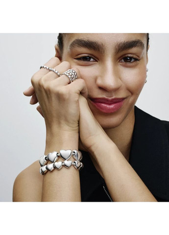 Срібна каблучка Пандора "Ряд сердець" 193427C00 Kabluchka (355345635)