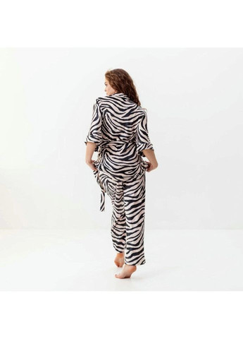 Комбінована всесезон комплект жіночий з плюшевого велюру штани та халат зебра 3408_m 15916 m FlexDress