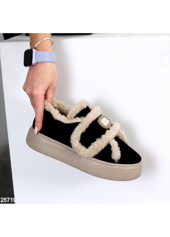 No Brand Зимові автоледі чорний з натуральна замша, — зима (368375863)