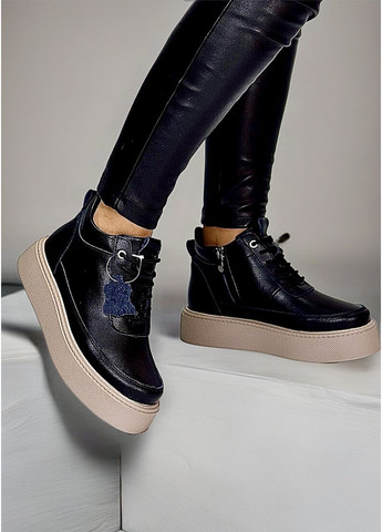 Зимние кожаные зимние ботиночки No Brand