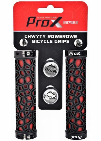 Гріпси для велосипеда GP-53 чорні з червоним ProX (317309283)