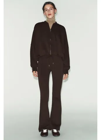 Коричнева інтерлочна куртка бомбер 3641/850/700 Zara