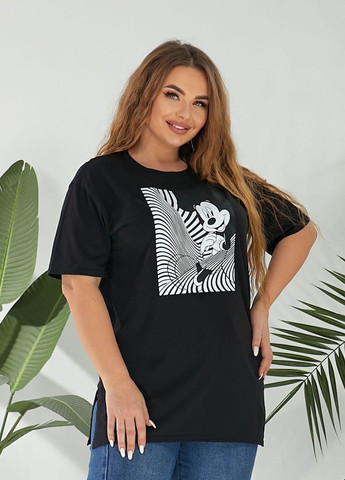 Женская удлиненная футболка из тонкого хлопка Selim-tekstil - (316695613)