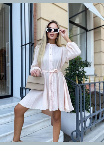 Пудровое универсальное платье миди Fashion