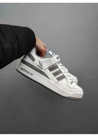 Сірі Осінні кросівки чоловічі adidas forum refined white grey адідас форум No Brand