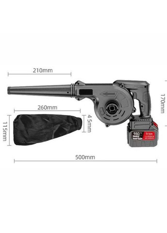 Ручний пилосос-повітродувка 2 в 1 акумуляторна для збору листя та прибирання з потужним електродвигуном (PC-001) No Brand (360867213)