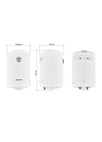 Водонагрівач "Циліндр" ROUND WET накопичувальний 50 л, мокрий тен 1,5 kW (WH0601) Mixxus EWH-07050 (366323160)