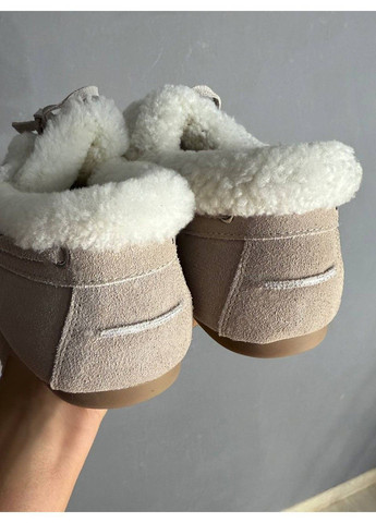 Черевики жіночі 992-11 замшеві мокасини на хутрі з опушкою бежеві Hengji (362618305)