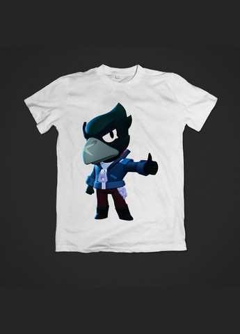 Белая демисезонная футболка youstyle crow 0677 Gildan