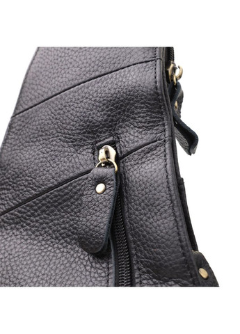 Сумка слінг через плече чоловіча шкіряна для телефону та для документів велика Чорний 39036 Vintage (351403599)