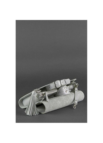 Поясная сумка женская кожаная через плечо с ремешком Элис серая BlankNote (302008829)