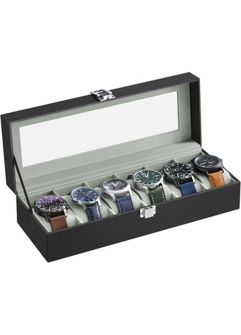 Коробка, кейс, футляр, шкатулка для хранения часов 6 штук (Сера) SONGMICS (332987697)
