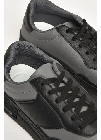 Сірі Осінні кросівки чоловічі чорно-сірого кольору на шнурівці Let's Shop