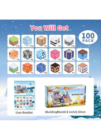 Магнітний конструктор Майнкрафт 100 блоків Замок із терасою Minecraft (363319825)