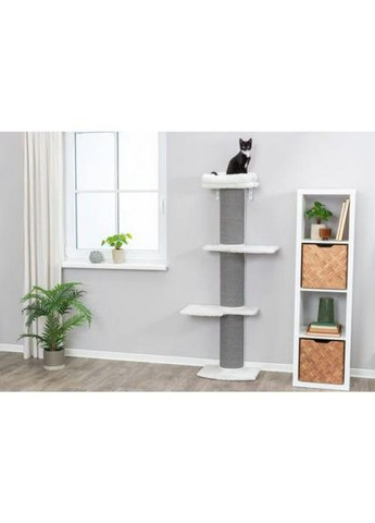 Дряпка для котів з настінним кріпленням сизаль/плюш білий/сірий, 46*37*160 см Trixie (324625223)