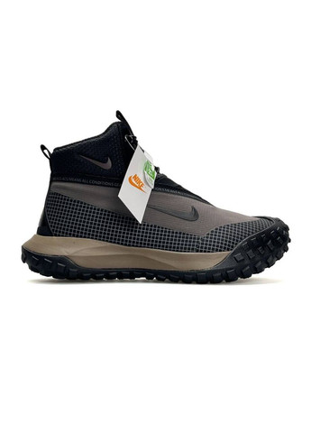 Сіро-коричневі Зимовий кросівки чоловічі зимові nike No Brand ACG Mountain Fly High Fur Taupewood Black