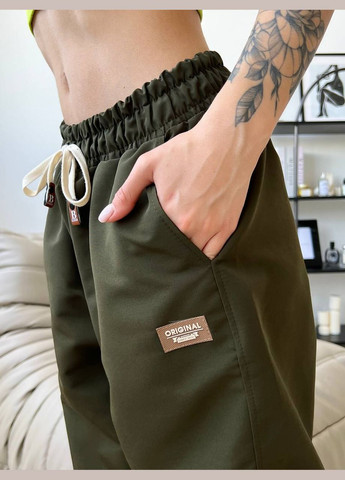 Качественные цвета хаки штаны карго с двумя карманами из качественной турецкой ткани, штаны карго на резинке и манжетах No Brand 530-3 (290999218)