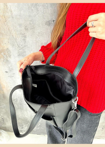 Модна чорна сумка-шопер PTR No Brand (317769276)