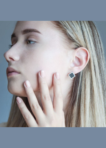 Серебряные серьги с топазом и фианитами. Каштан (342335254)