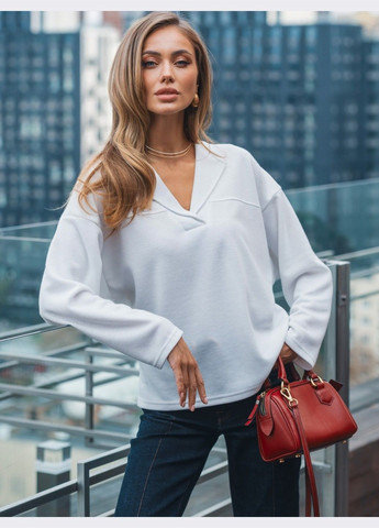 Молочный демисезонный джемпер молочного цвета с рукавом летучая мышь джемпер Dressa