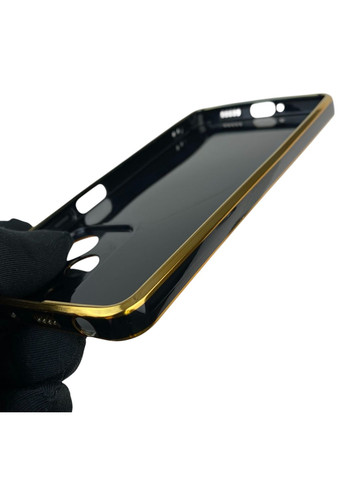 Чехол для POCO X5 Pro 5G с кольцом-подставкой с золотой окантовкой на поко х5 про черный gs1 Xiaomi (366019372)