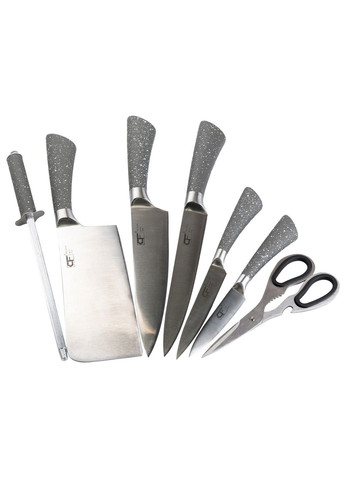 Набір кухонних ножів на підставці 8 штук, сірий граніт Without (293170787)