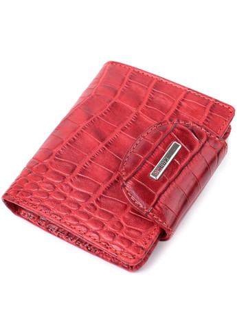 Компактний жіночий гаманець із фактурної натуральної шкіри 10,7х9,2х2 см Karya (315871026)