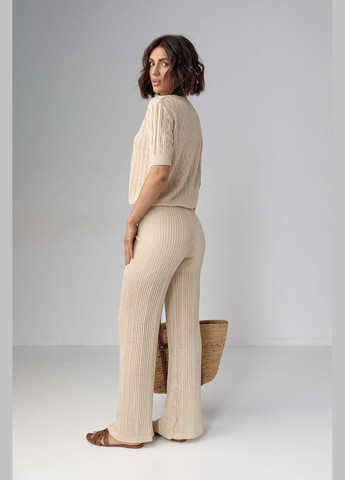 Жіночий костюм з ажурної в'язки - коричневий колір ONE SIZE (sku_023128) No Brand (327819712)