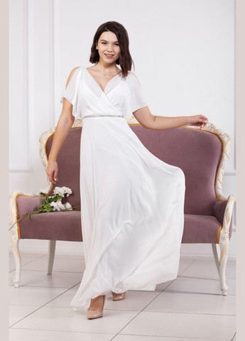 Белое вечернее платье а-силуэт Moon однотонное