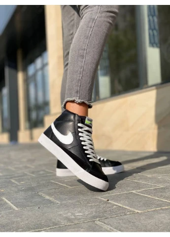 Білі літні кросівки nike blazer high black white найк блейзер No Brand
