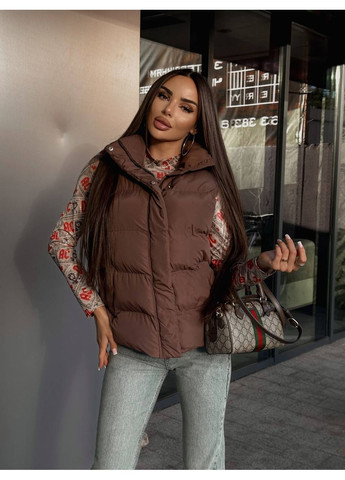 Жилетка женская молочная короткая 00417 No Brand (362571475)