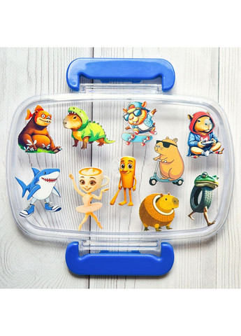 Ланч бокс синій 800 мл Італійські меми (дизайн 57) Creative (355389326)