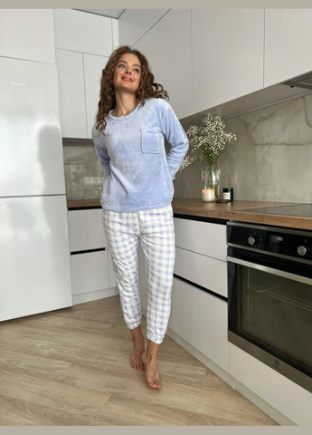 Голубая зимняя пижама женская голубая m (2530) GT