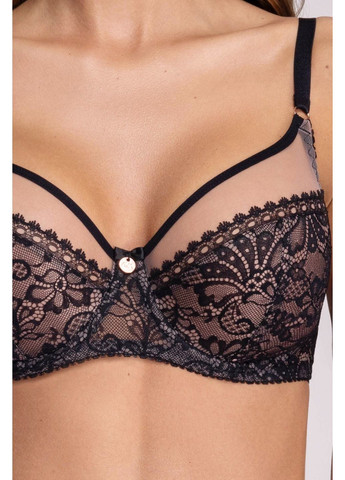 Чёрный бюстгальтер с мягкой чашкой 1396 crystal black Ava кружево