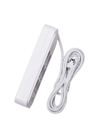 Мережевий фільтр 3 м подовжувач F06U на 6 розеток 4 USB 1 Type-C та кнопкою відключення Білий HP-5-23 (A-034384) Yiwu (354825424)