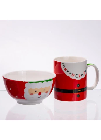 Набір порцелянова чашка з піалою Merry Christmas 350 (мл) CR-1-48 Yiwu (396665428)