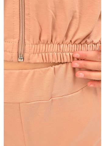 Бежевый демисезонный спортивный костюм подростковый для девочки бежевого цвета брючный Let's Shop