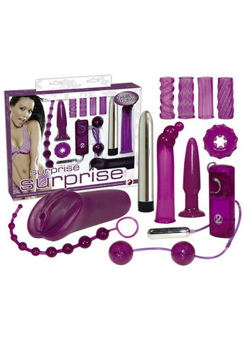 НОВИНКА! вібронабір SURPRISE з 9 предметів вібратор анальні кульки міні мастурбатор і інше No Brand (302002094)