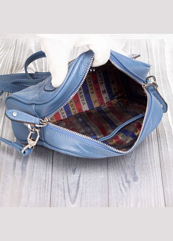 Жіноча маленька шкіряна сумка крос-боді 2344-098 синя Karya (261481849)