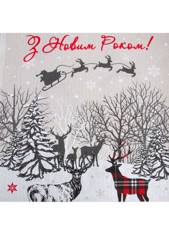 Тканина полотенна вафельна Олені 150 см 160 г/м2, бавовна, натуральна, щільна, всмоктувальна, тканина для рушників IDEIA (366089589)