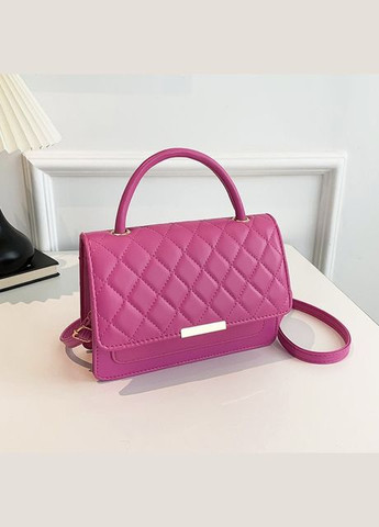 Жіноча класична сумка 1623 з ручкою стьобана крос-боді через плече рожева No Brand (303323044)