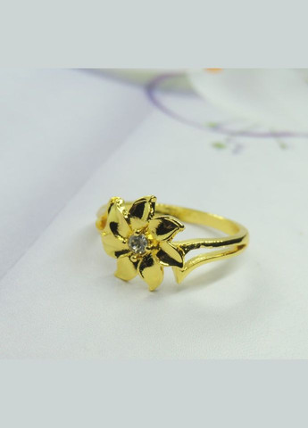 Кольцо женское в виде цветка Маргаритка медицинское золото с белым камнем р. 18 Fashion Jewelry (285110726)