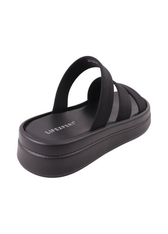 Черные шлепанцы женские черные текстиль Lifexpert