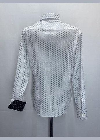 Белая кэжуал рубашка однотонная No Brand с длинным рукавом