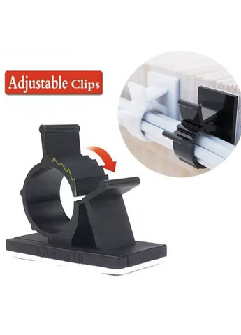 Фіксатор-затискач кабелю органайзер для кріплення дроту гофри стяжки самоклеючі 3М Y 20 шт Чорний Captain (360547097)