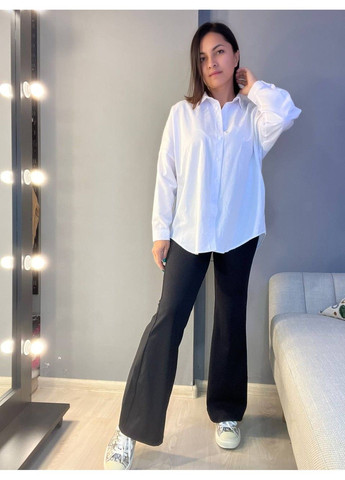 Черные лосины женские 4188 клеш рубчик широкий пояс Incebelli