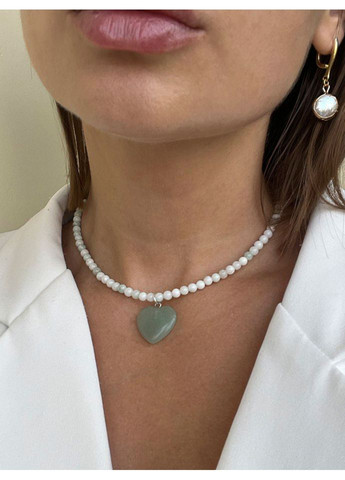 Чокер из нефрита с подвеской каменное сердце 5210 LeBijou (368559325)