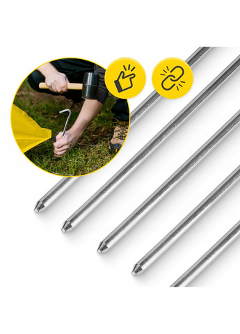 Набор колышков для палатки стальные 20 см 20 шт () Mountain Goat P-5905973406864 (352505991)