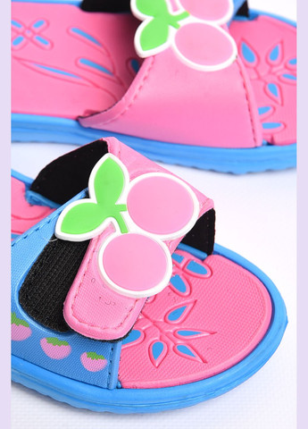 Шлепки детские для девочки голубого цвета с вишенкой Let's Shop (296199129)